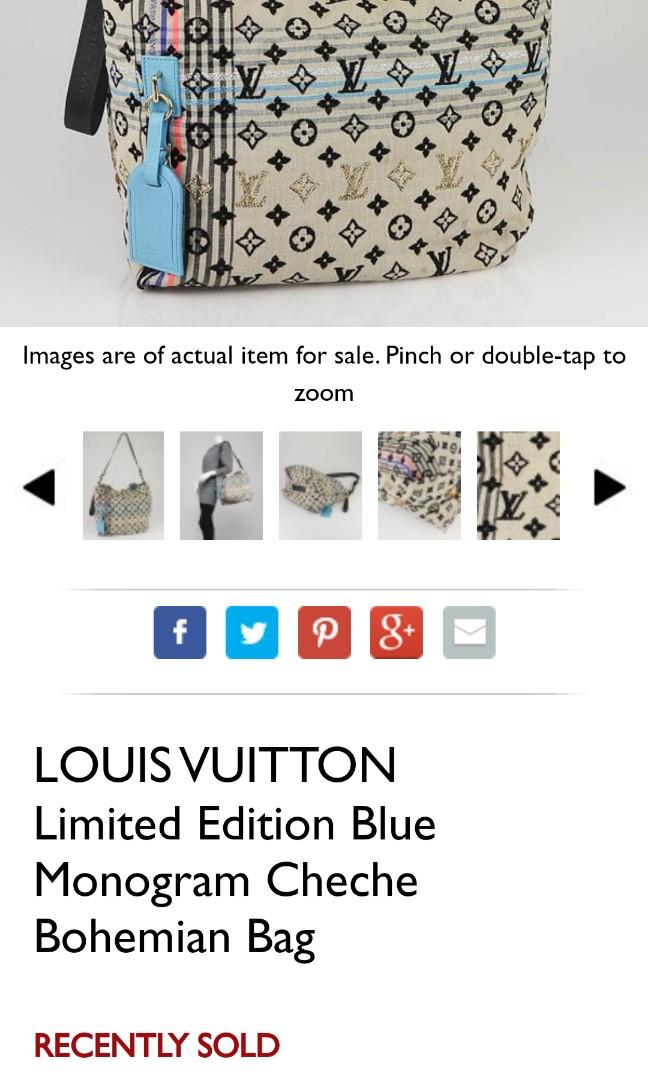 Preloved LV limited Edition Blue monogram Cheche Bohemian bag