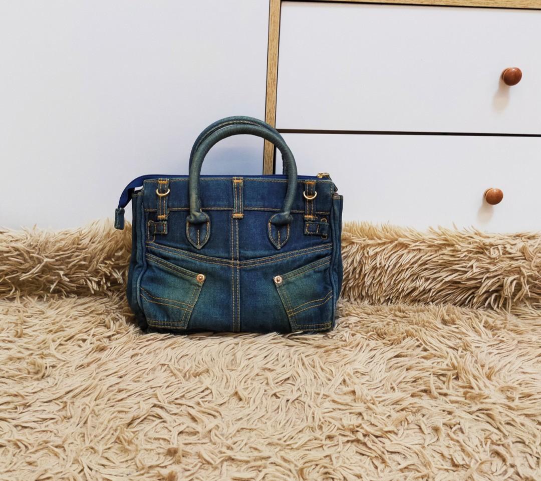 Rare Denim Hermes Birkin Style Retro Handbag, Luxury, Bags