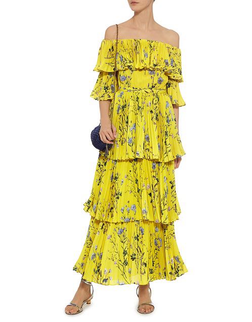 Self portrait yellow floral dress sales