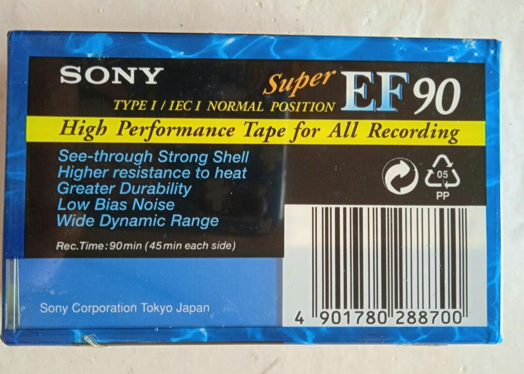 Sony EF 90 cassette tape + TDK Hi8 MP 60 tape, Hobbies & Toys, Music