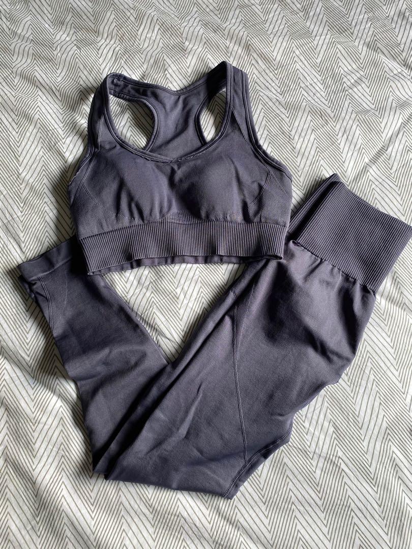 Sports Bra and Yoga Pants Top and Bottom Workout Set Outfit, Women's