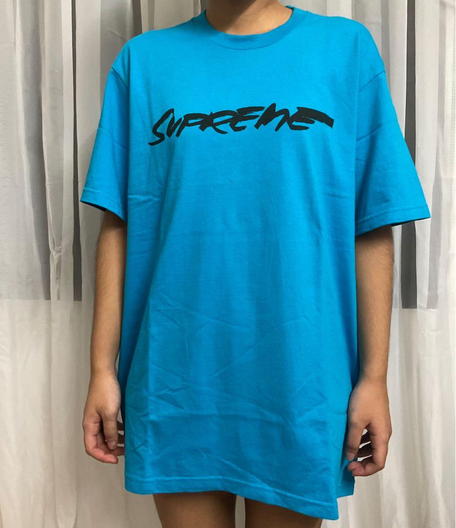 Supreme Futura Logo Tee Bright Blue Men s Fashion Tops Sets