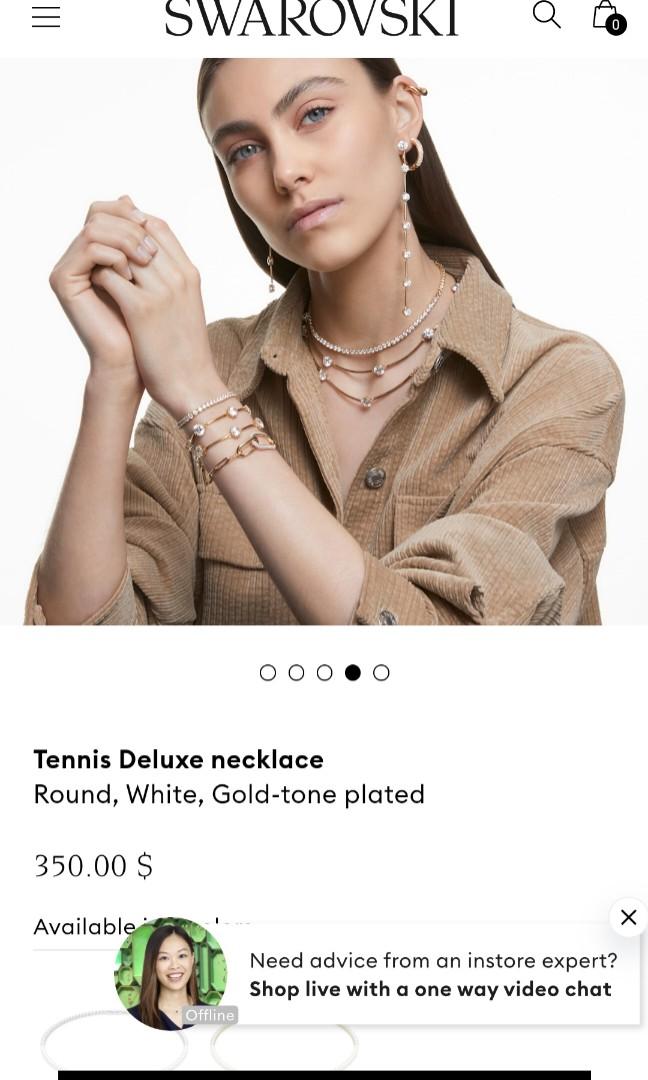 Swarovski Tennis Deluxe necklace Round, Women's Fashion, Jewelry