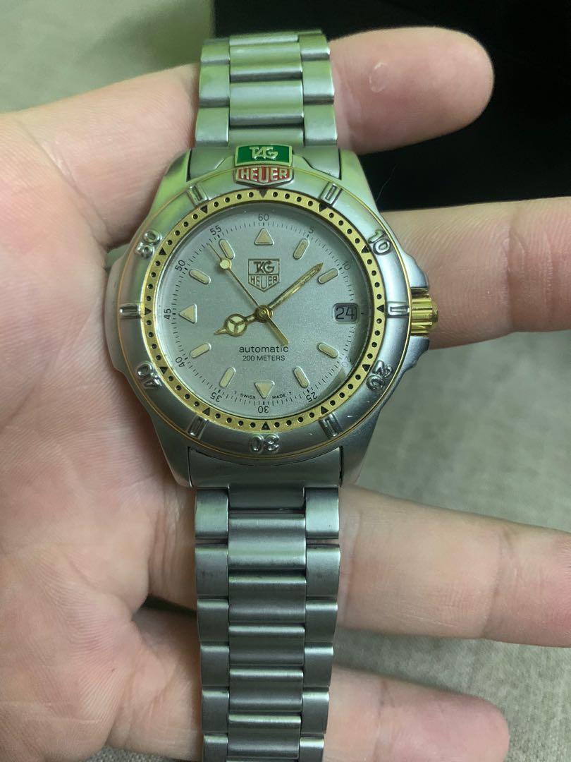 Tag Heuer 4000 series 695.706ka Metallic Gray Dial Automatic Sapphire Crystal Watch Year 1990