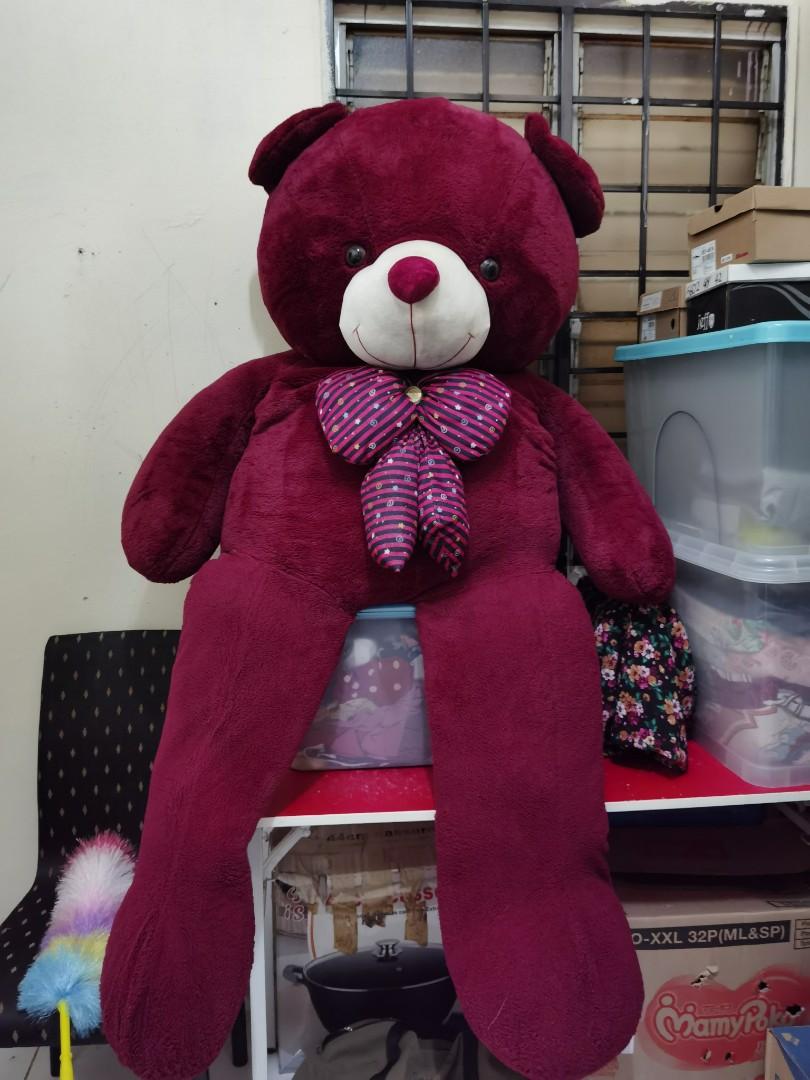 Teddy bear Maroon, Toys & Games, Other Toys on Carousell