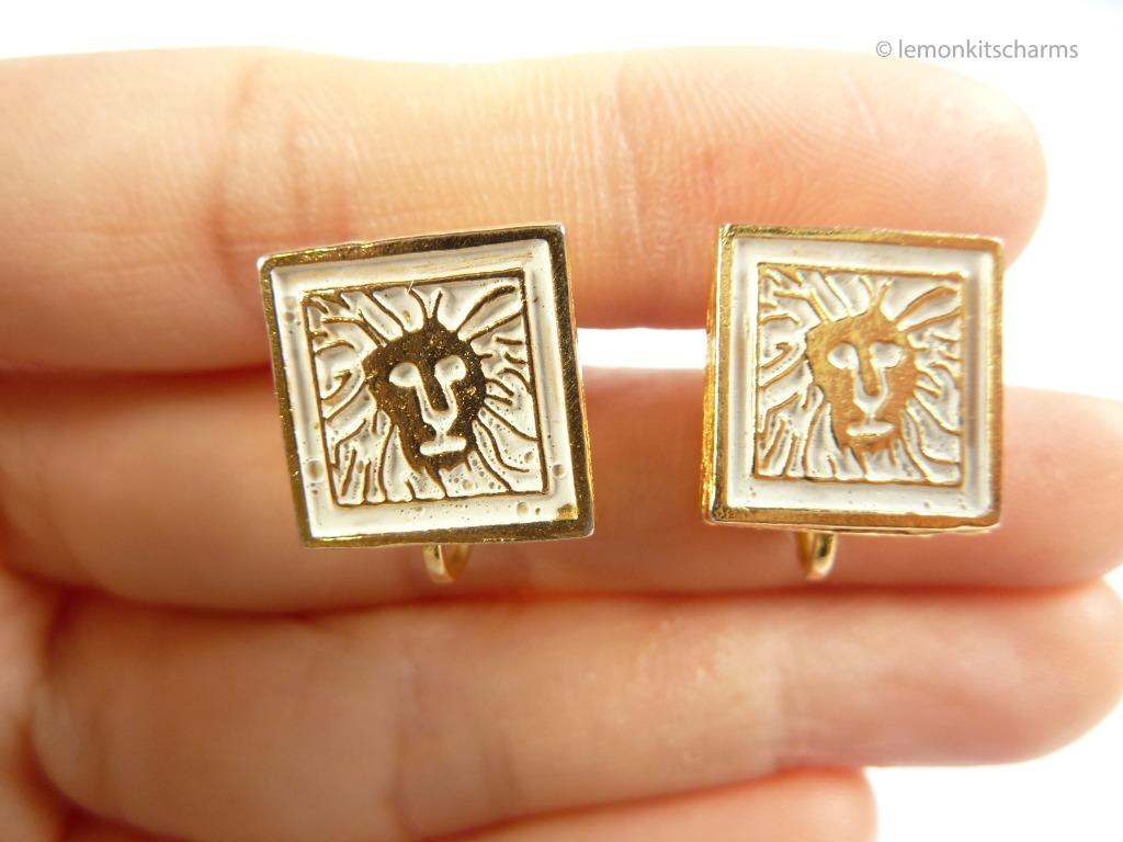 Vintage 1980s Anne Klein Lion Clip Earrings er2065 ci Women s
