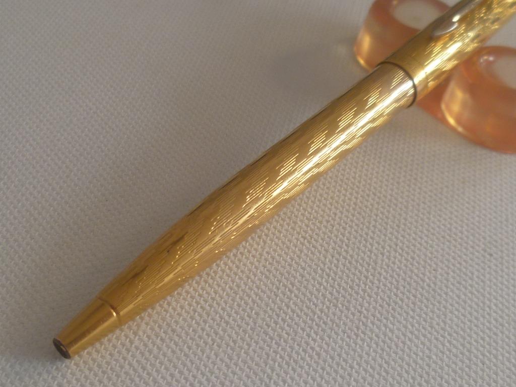 VINTAGE Authentic Parker 75 Classic Gold Plated Ball Point Pen France ...