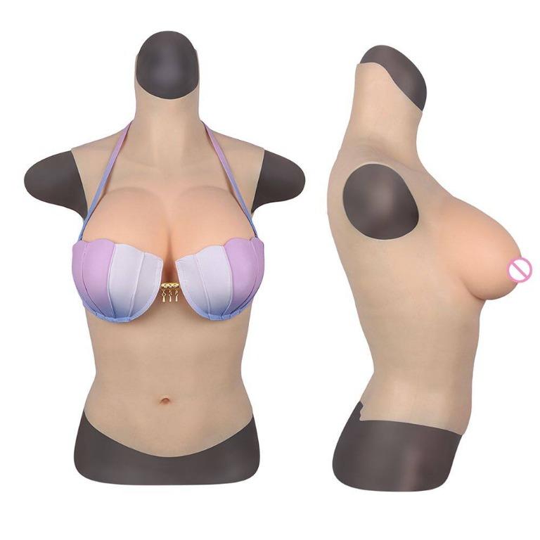 Wearable reusable lifelike artificial D cup half body silicone realistic breast  forms (Chest), Women's Fashion, New Undergarments & Loungewear on Carousell