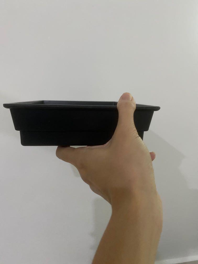 Wide rectangular vase (Category: Pots & Planters) located in Singapore. Submitted by _roofand (Listing ID 1147561556, Image 3). Description: Plastic Great for flower foam arrangements, storage and organising, planting seeds directly. Approximate Dimensions : 27 x 19 x 6cm 2 available, 1 for $7, 2 for $12 .