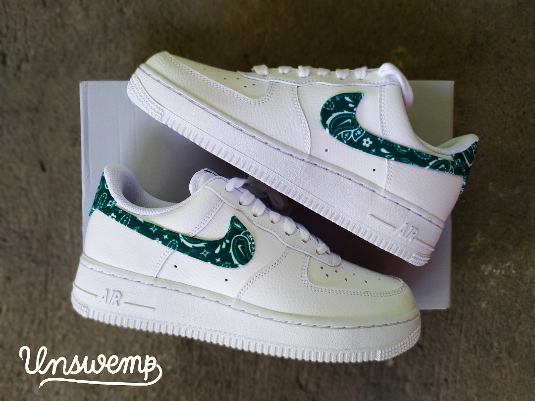 Womens Air Force 1 Green Paisley, Women's Fashion, Footwear