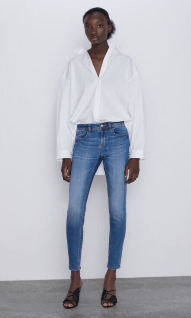 Zara mid rise skinny jeans, Fesyen Wanita, Pakaian Wanita, Bawahan di  Carousell
