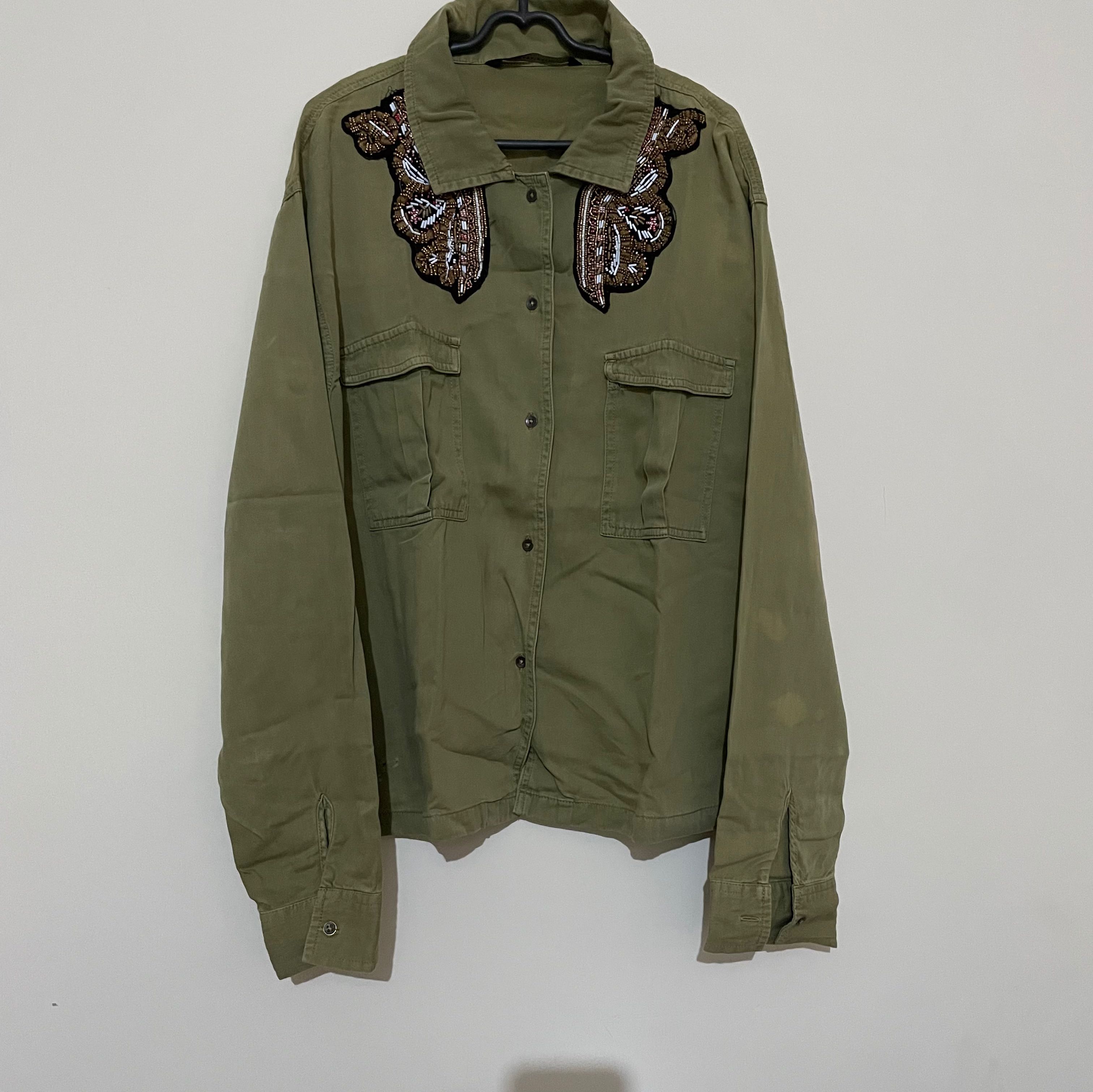 ZARA SHIRT IN GREEN, Fesyen Wanita 