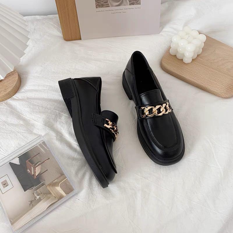 Gold cheap heeled loafers