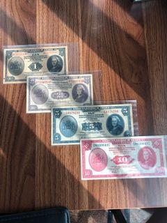 🇳🇱🇮🇩 Netherlands Indies 1 Gulden, 2.5 Gulden, 5 Gulden, 10 Gulden NICA series 1943 De Javasche Bank Indonesia