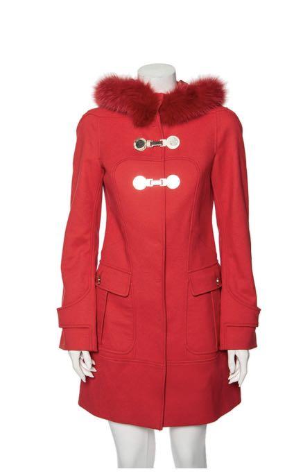 Versace red coat outlet