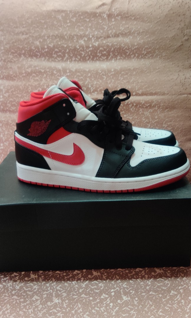AIR JORDAN 1 MID 'BLACK GYM RED, Men's 