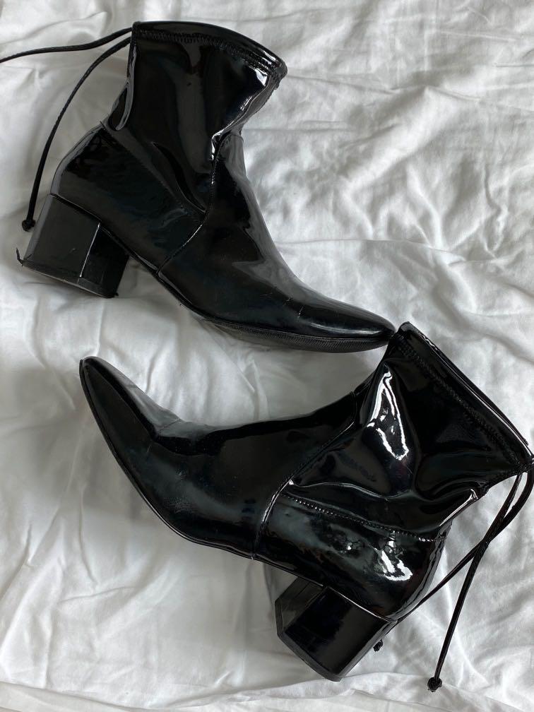 Aldo black top heel boots