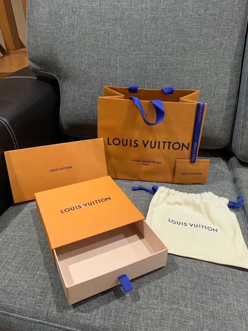 Louis Vuitton Empty Gift Drawer Box Leather Ribbon Dust Bag Shopping Bag