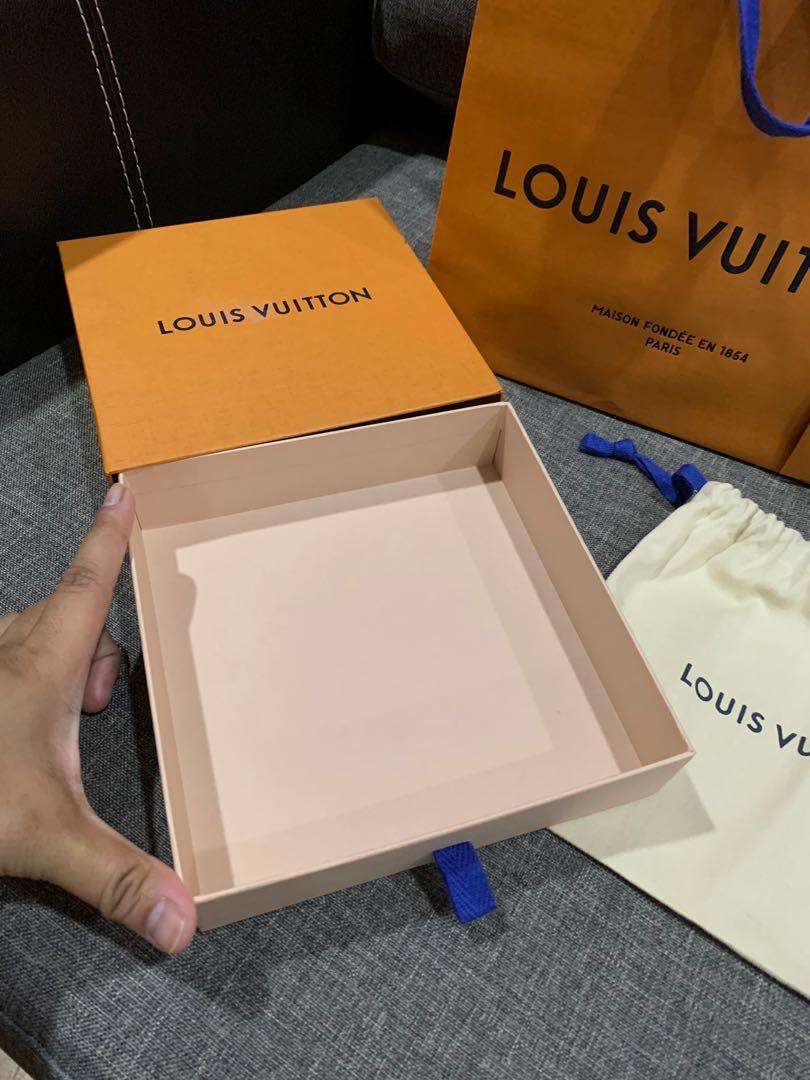 Authentic LOUIS VUITTON Empty Gift Box, Bag, Ribbon And Envelope W Receipt