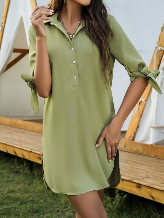 Avocado Green Dress Women S Fashion Dresses Sets Dresses On Carousell