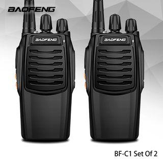 Baofeng BF-C1 5W 16Ch 400-470MHz Interphone Two-Way Radio Walkie Talkie (Black) Set of 2