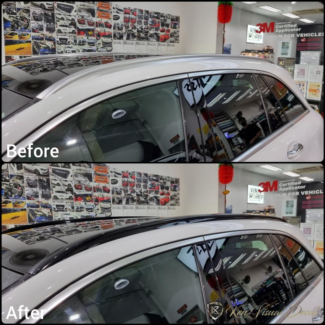 Car Wrap Roof rack wrap gloss black, Car Accessories, Car