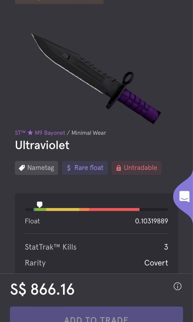 CHEAP CSGO STAT TRAK M9 Bayonet Ultraviolet MW, Video Gaming, Video ...