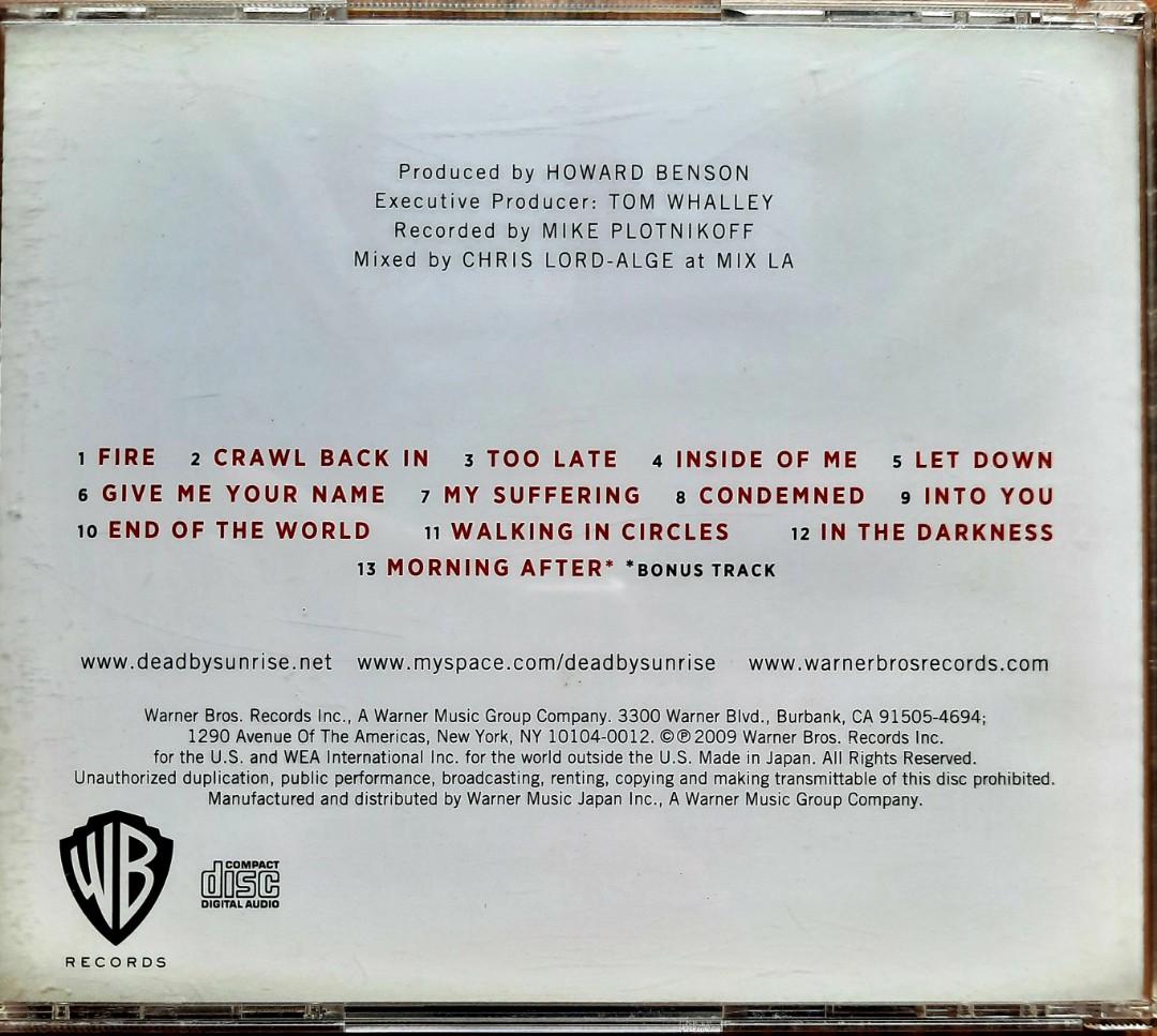 DEAD BY SUNRISE OUT OF ASHES FT CHESTER BENNINGTON ROCK CD LINKIN PARK 