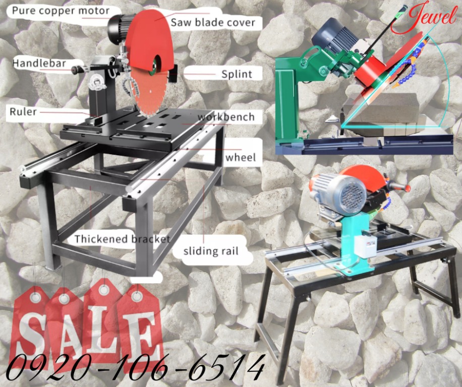 DLX600 Portable Granite Rock Wet Cutting Saw Stone Cutter, Commercial