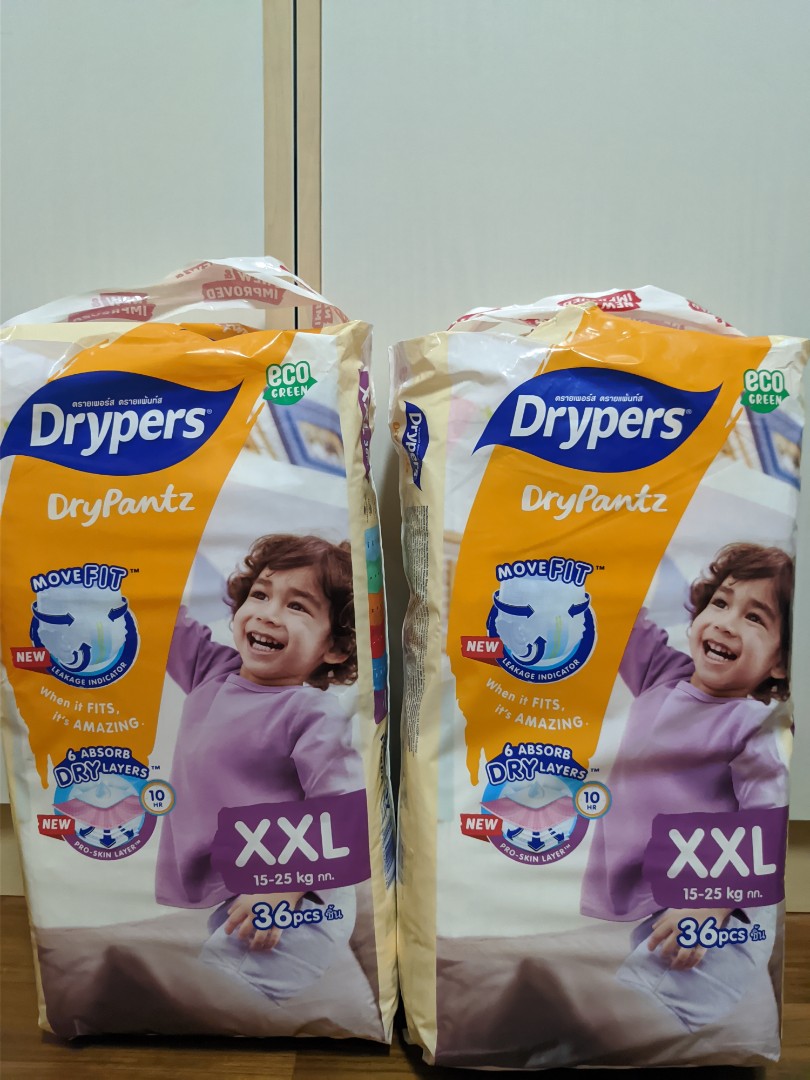 Drypers Drypantz XXL 36 pcs per pack, Babies & Kids, Bathing & Changing ...