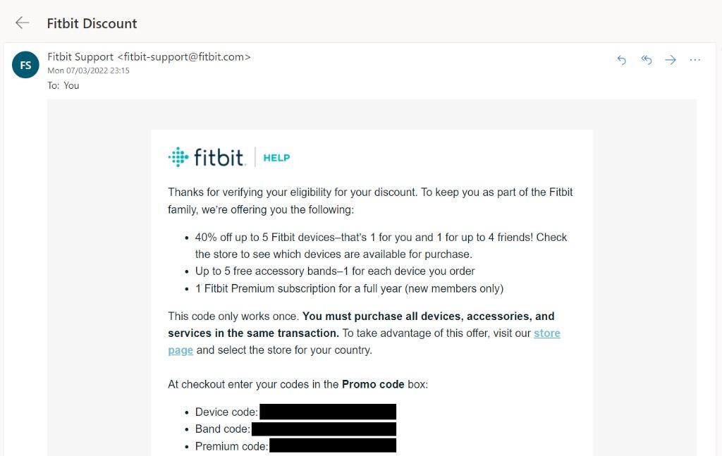 Fitbit 40 discount Clearance
