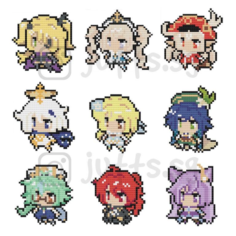 Genshin Impact Beads Keychain/Magnet | Zhongli/Bennett/Xingqiu/Ayaka