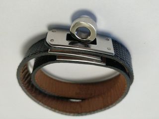 愛馬仕Kelly鱷魚皮雙圈手鐲64227740626562110