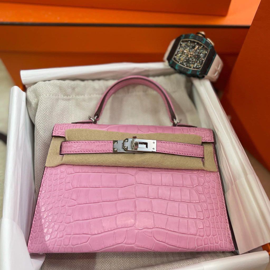 Hermès Kelly Sellier 25 Pink Rose Confetti Epsom PHW Bag | Baghunter