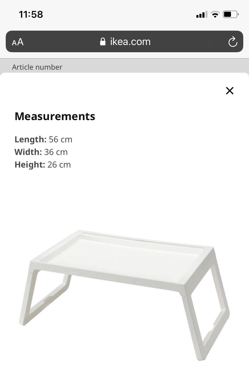 IKEA foldable table/bed tray, Furniture & Home Living, Furniture