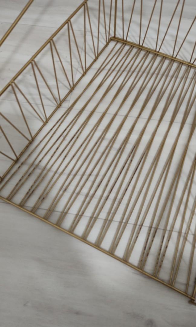 Ikea kallax gold wire basket, Furniture & Home Living, Home Decor