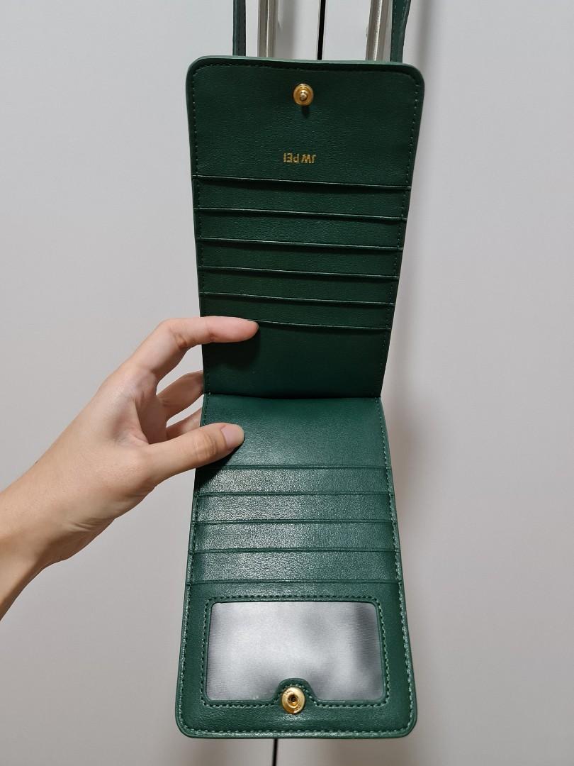Quinn Zipped Card Holder- Dark Green Croc