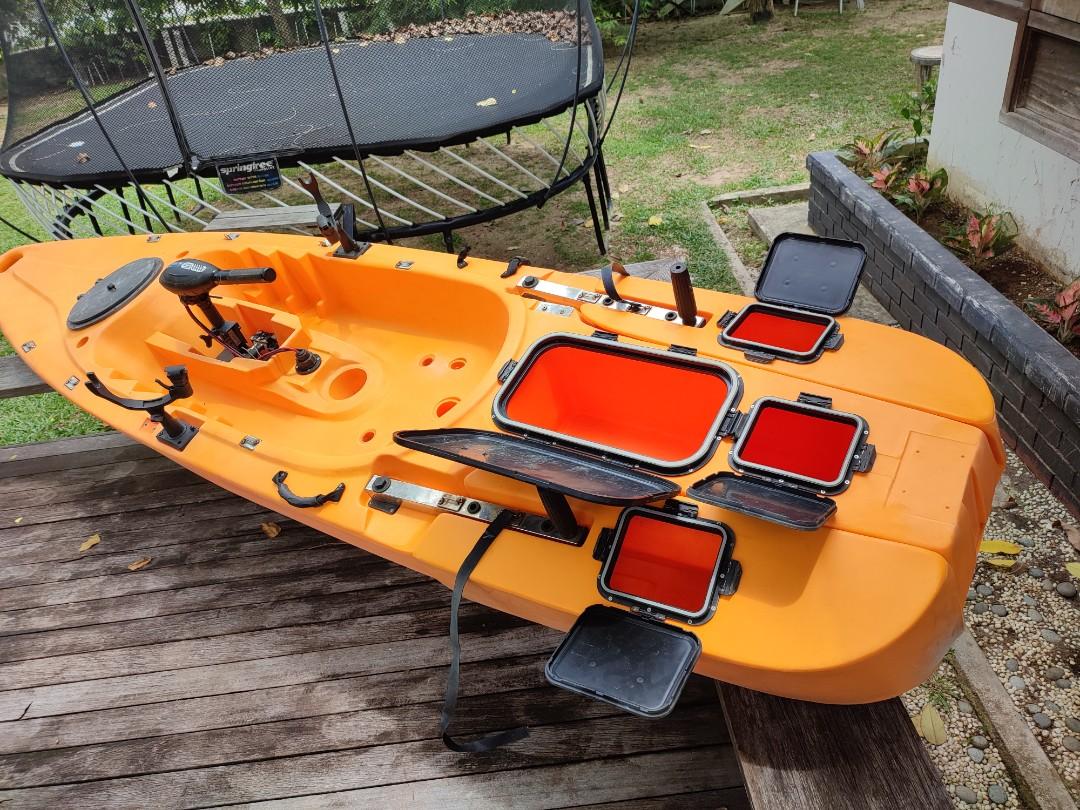 Kayak with electric motor, Sports Equipment, Fishing on Carousell