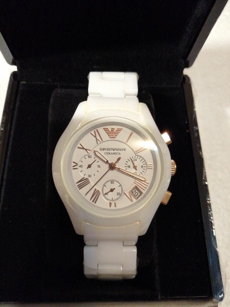 Ladies Emporio Armani Ceramic Chronograph Watch AR1417