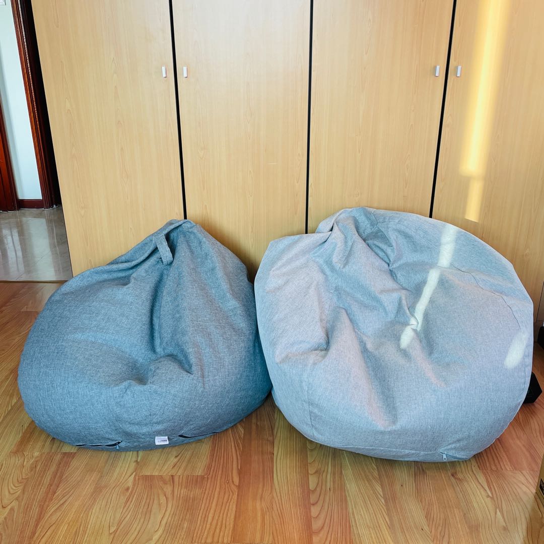 Large bean bags (refilled ) 2x, Furniture & Home Living, Furniture