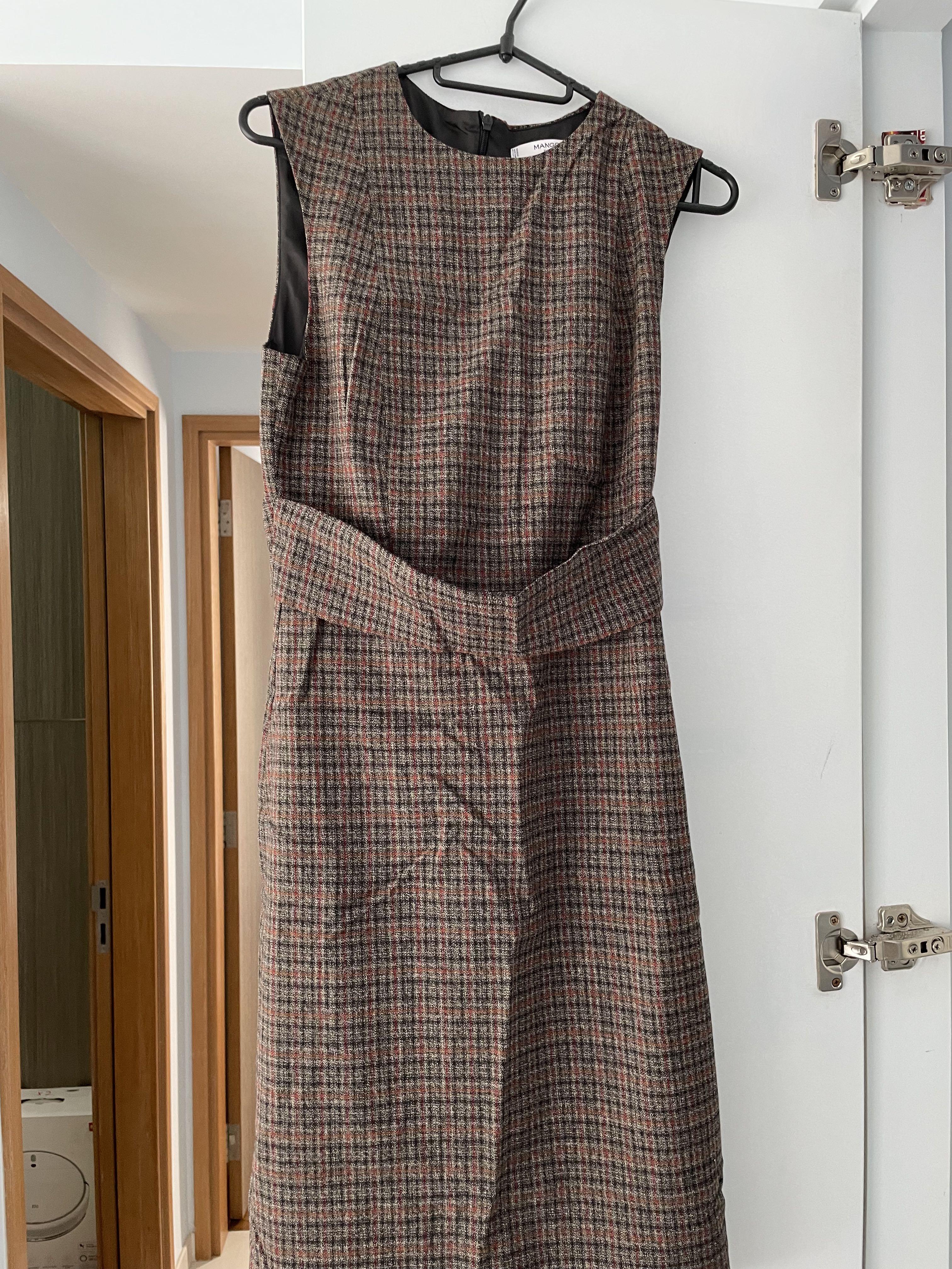 Oasis heritage check outlet pinafore dress