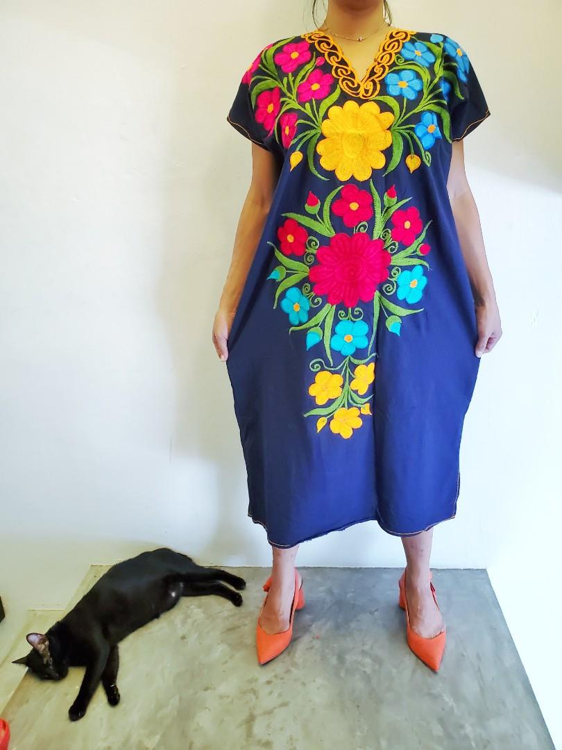 Mexican Tunic Embroidered Dress Women s Fashion Dresses Sets