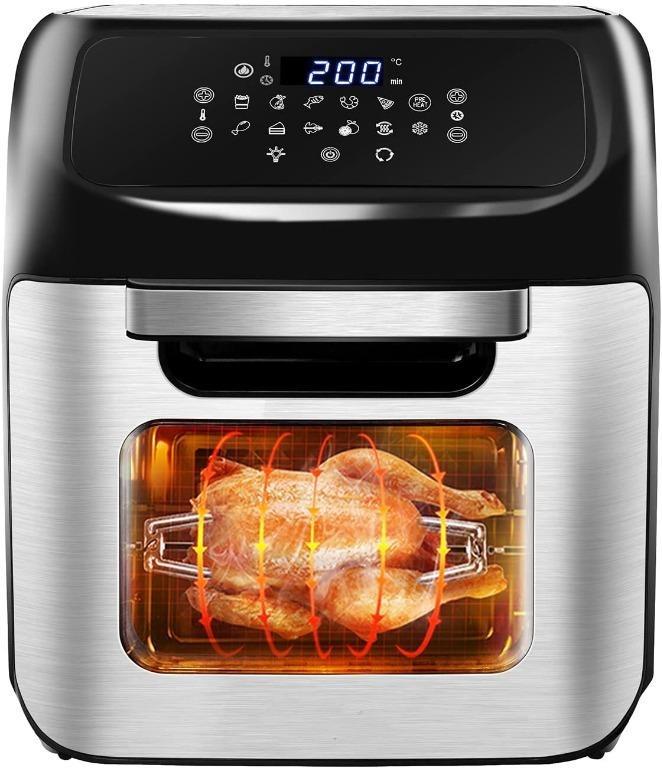 Yeeyo Electric Air Fryer Rotisserie Oven 10-in-1 Fryer 12 Litre 1500W