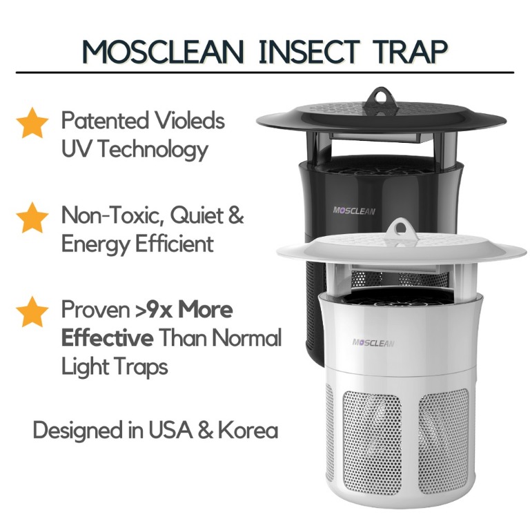 MosClean Insect Trap Violeds UV Technology NonToxic + Quiet