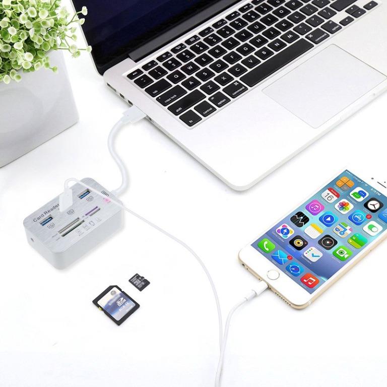 Multifunction MS/SD/M2/TF Memory Card Reader Combo High Speed 3 Port USB 3.0 HUB (Category: E-Readers) located in Manila. Submitted by kinasamudio913 (Listing ID 1147754029, Image 3). Description: Features: *3 Ports Aluminum USB 3.0 Hub MS SD M2 TF Memory Card Reader. *Simply helps you to connect up to 3 USB devices to your PC or Laptop, such as external hard drives, USB flash drives, mouse, keyboard, USB headphone, speakers, memory cards, keyboa