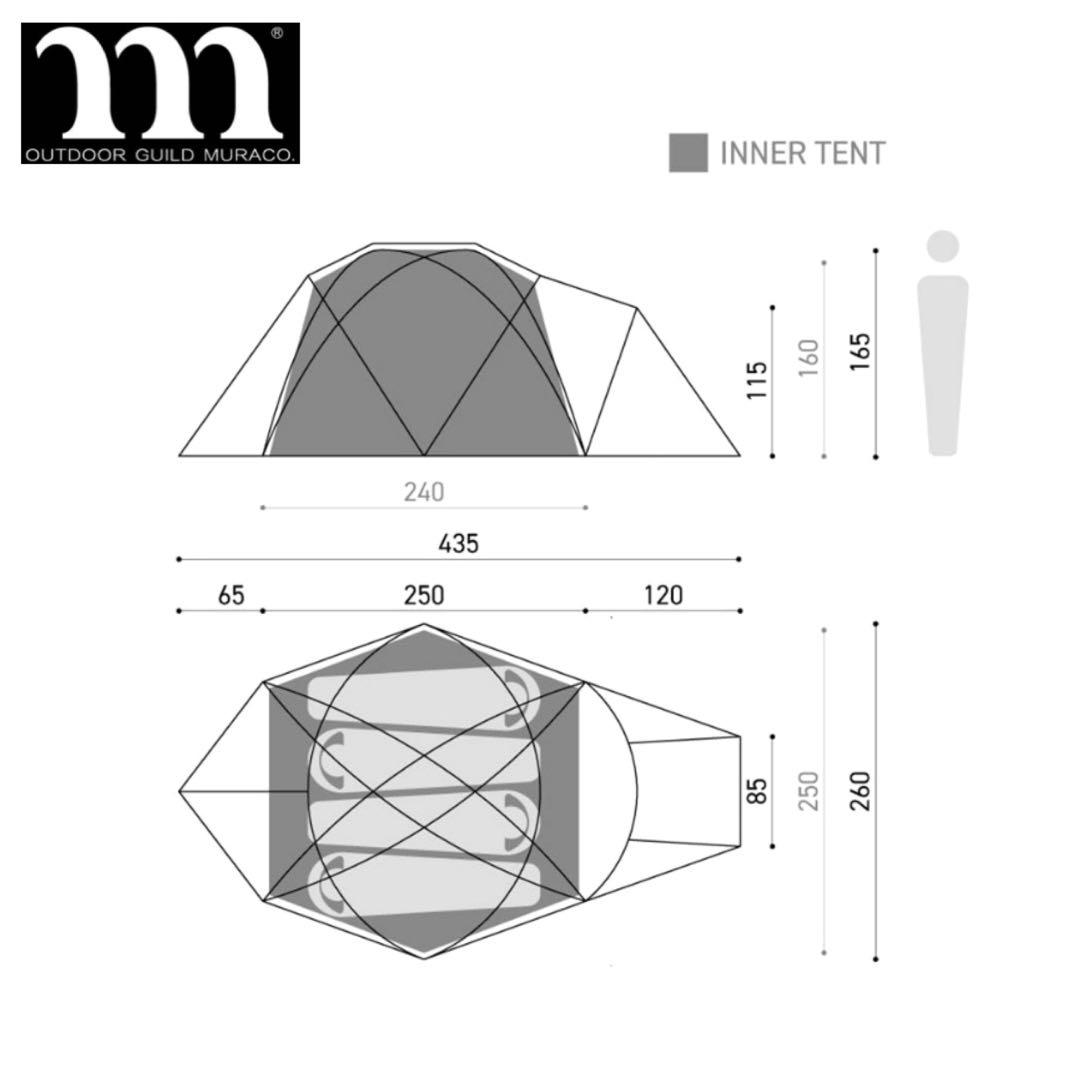 Muraco GUSTAV 4P 黑色4人露營帳, 運動產品, 行山及露營- Carousell