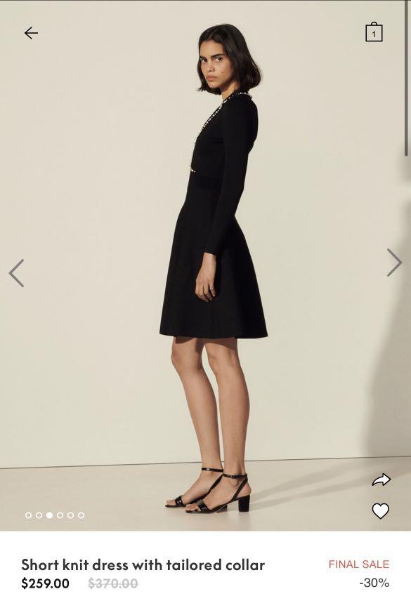 Sandro Short knit dress with tailored 