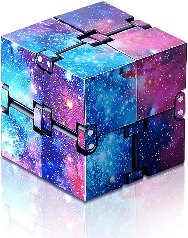 New Stock Skylety Infinity Cube Mini Fidget Blocks Infinity Cube Desk Toy Sensory Toys Stress Relief Tool Game Supplies Gifts For Adhd Autism Teens And Adults Rainbow Galaxy Space Hobbies Toys