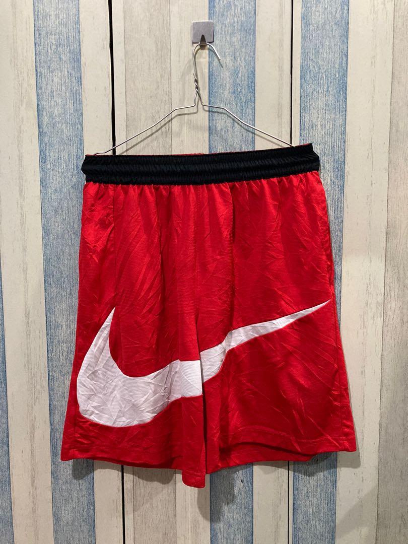 Red nike shop swoosh shorts