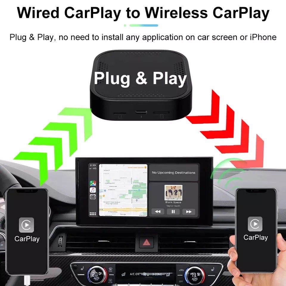 Original Wired CarPlay upgrade to Wireless CarPlay Adaptor module, Car